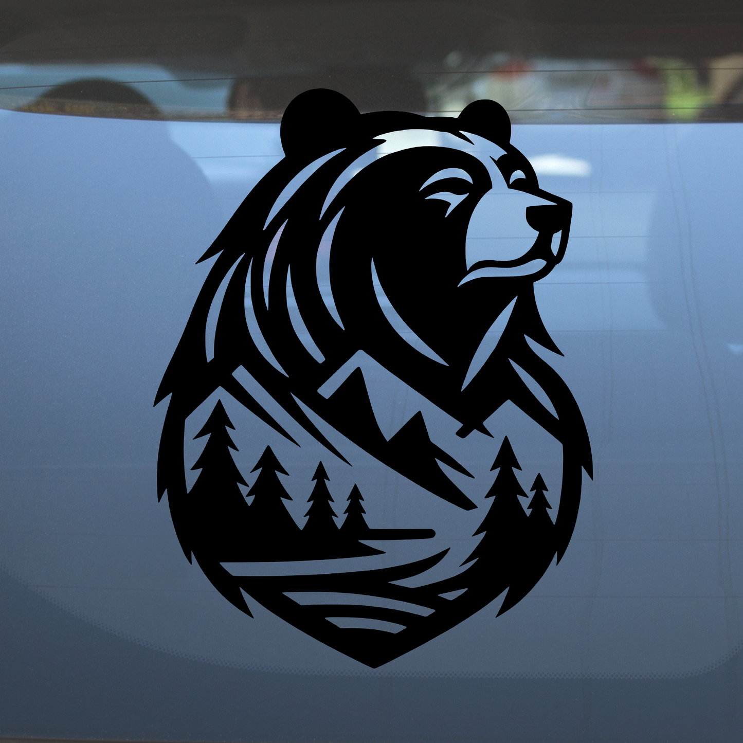 Majestic Bear & Mountain Wilderness – Vinyl Decal – Car Decal, Truck Decal, Van Decal & More!