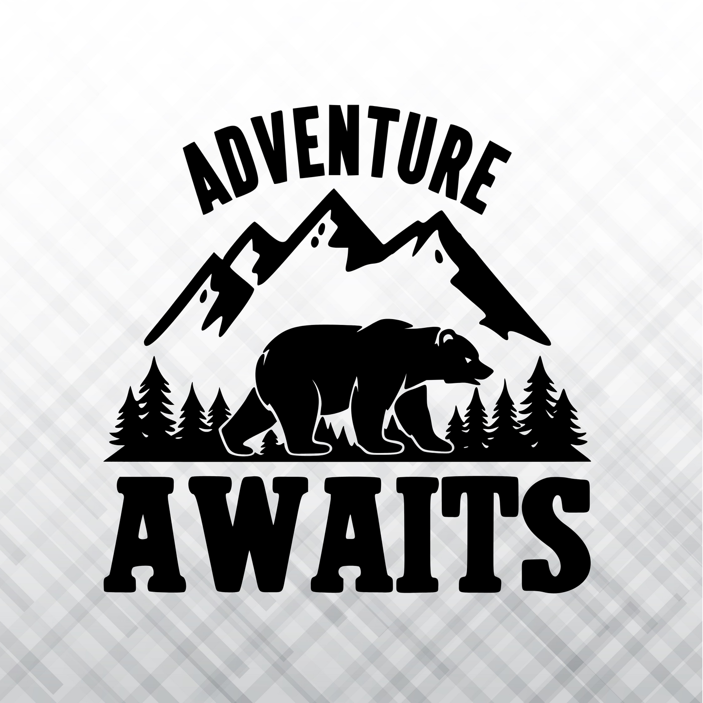 Adventure Awaits Bear – Vinyl Decal – Car Decal, Truck Decal, Van Decal & More!