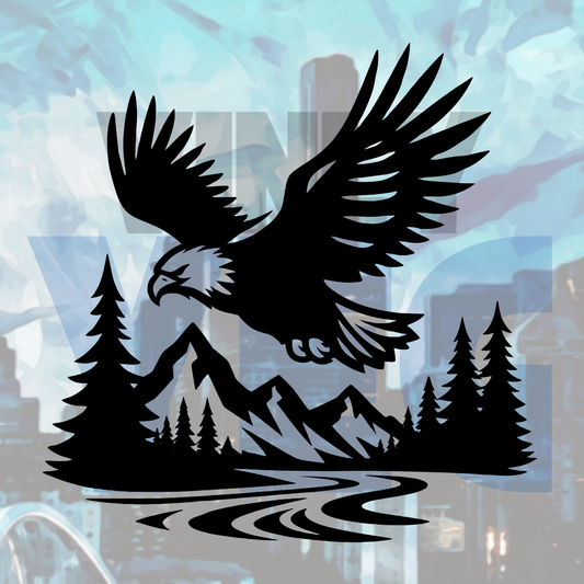 Soaring Wilderness Eagle – Vinyl Decal – Car Decal, Truck Decal, Van Decal & More!