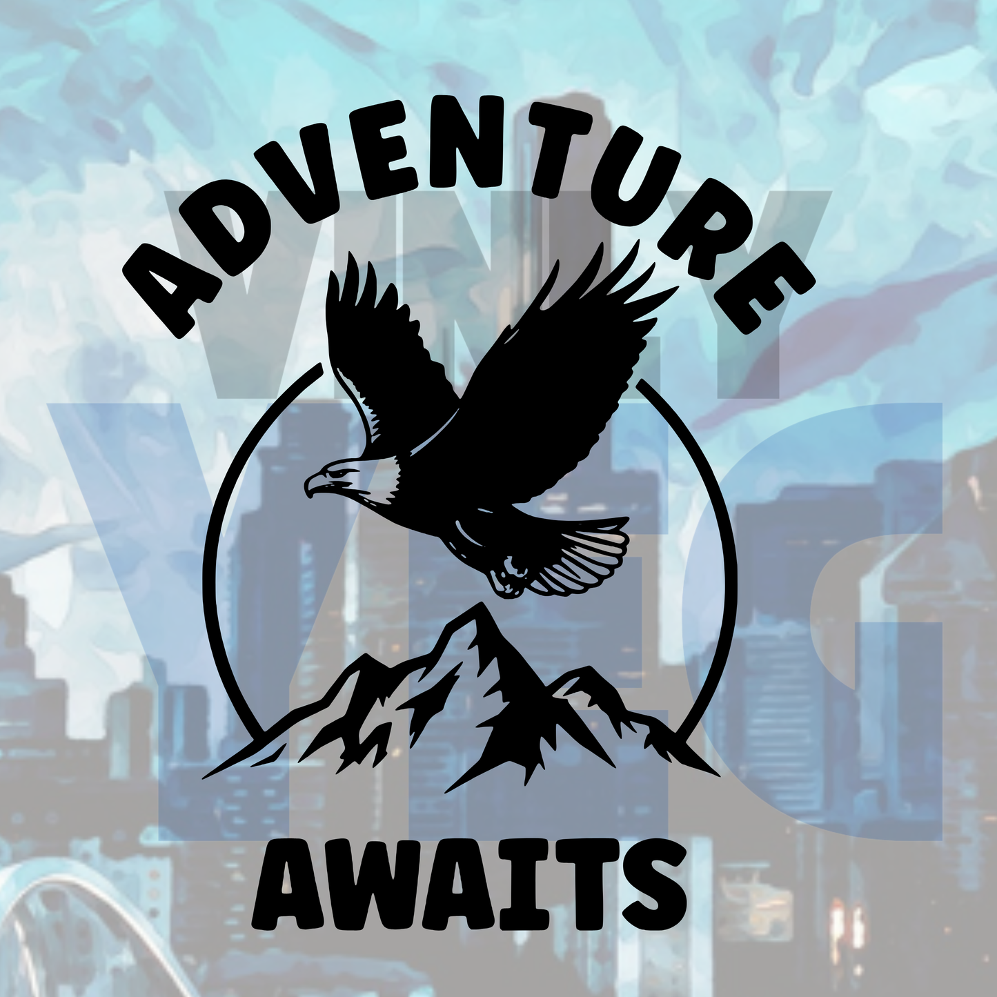 Adventure Awaits Eagle – Vinyl Decal – Car Decal, Truck Decal, Van Decal & More!