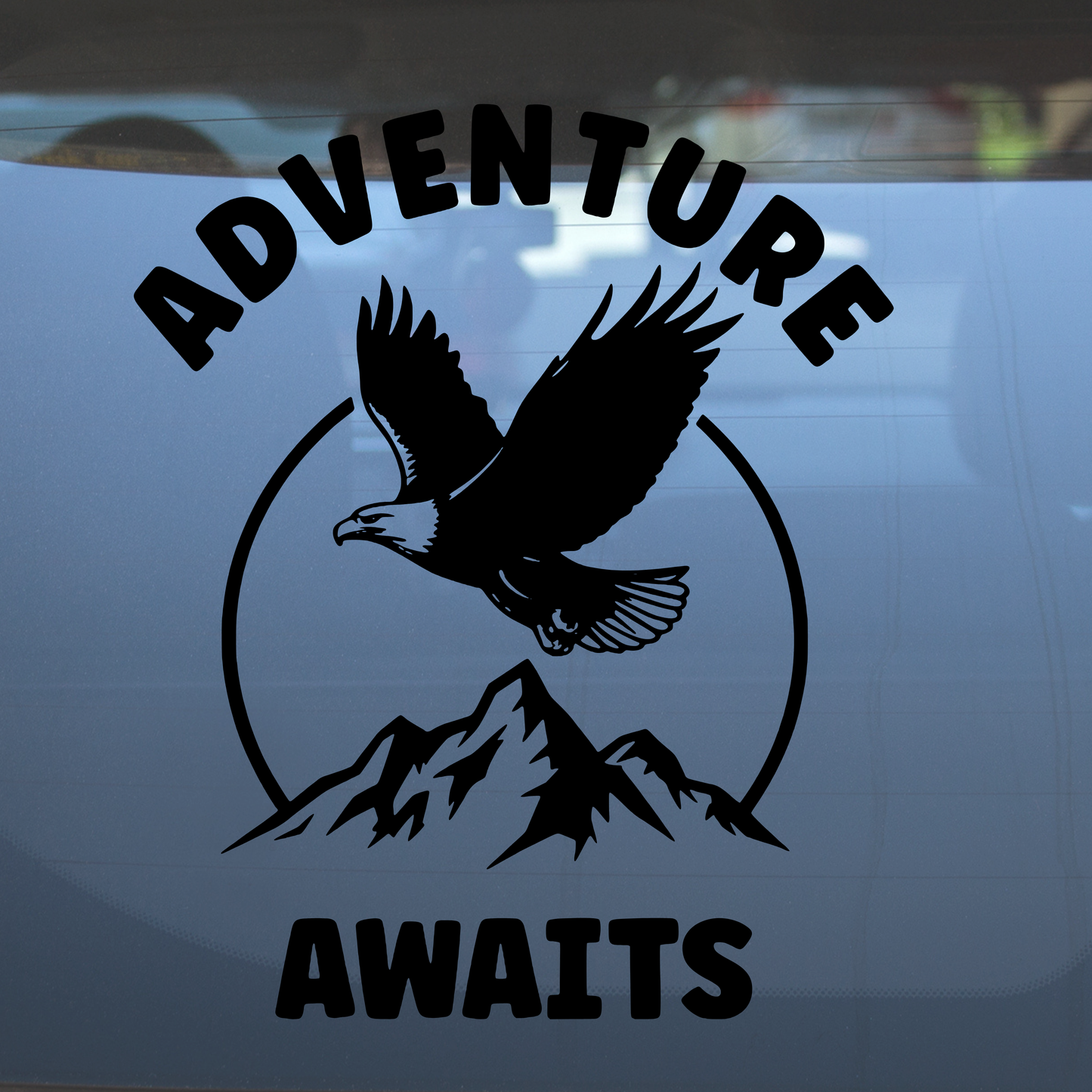 Adventure Awaits Eagle – Vinyl Decal – Car Decal, Truck Decal, Van Decal & More!