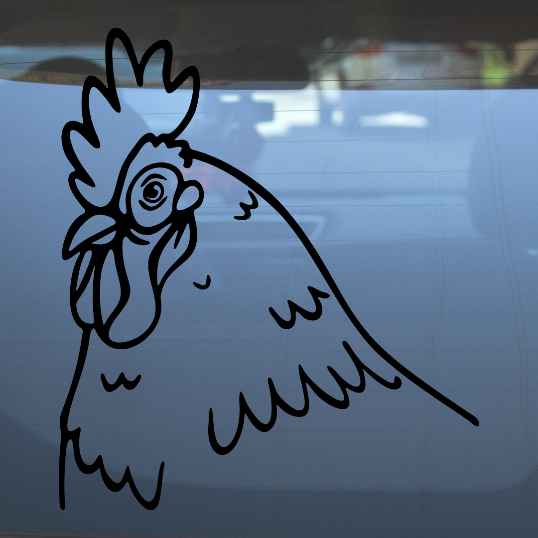 Farmhouse Rooster – Vinyl Decal – Car Decal, Truck Decal, Van Decal & More!