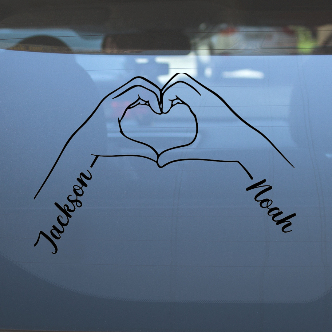 Love is in Your Hands – Vinyl Decal – Car Decal, Truck Decal, Van Decal & More!