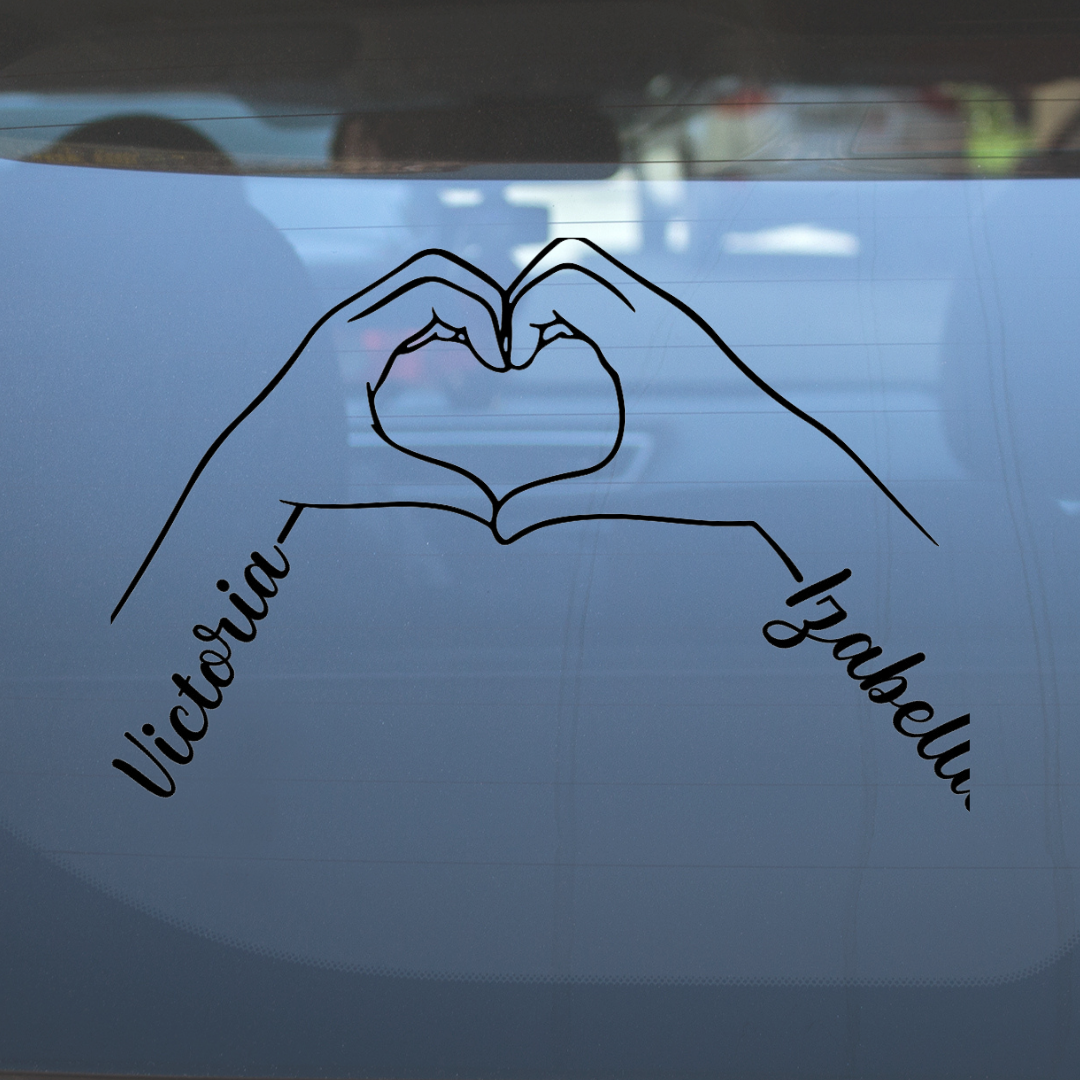 Love is in Your Hands – Vinyl Decal – Car Decal, Truck Decal, Van Decal & More!