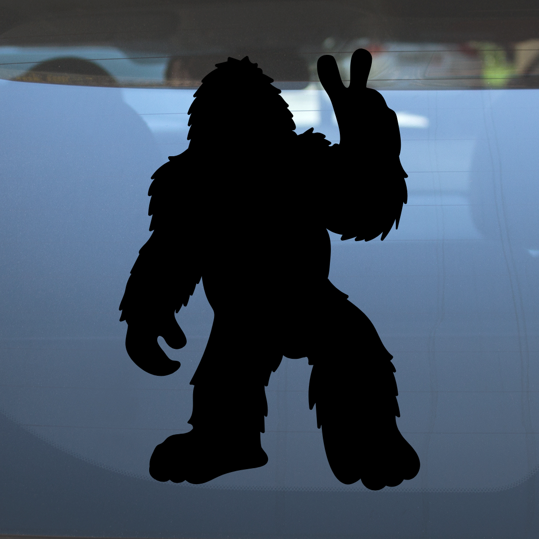 Bigfoot Peace Sign – Vinyl Decal – Car Decal, Truck Decal, Van Decal & More!