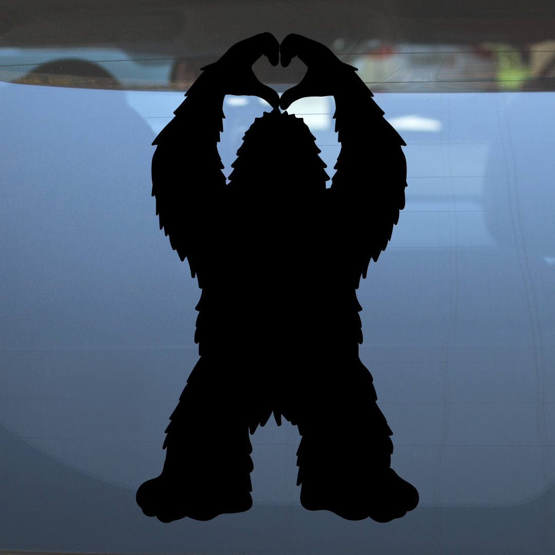 Bigfoot Love – Vinyl Decal – Car Decal, Truck Decal, Van Decal & More!