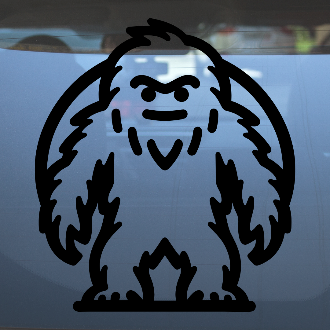 Cartoon Bigfoot – Vinyl Decal – Car Decal, Truck Decal, Van Decal & More!