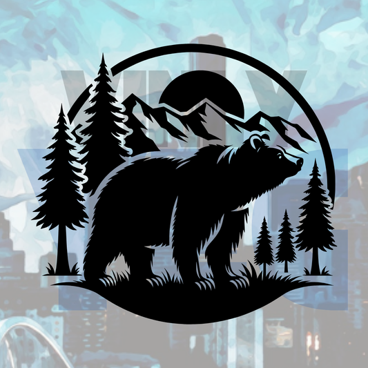 Majestic Mountain Bear – Vinyl Decal – Car Decal, Truck Decal, Van Decal & More!