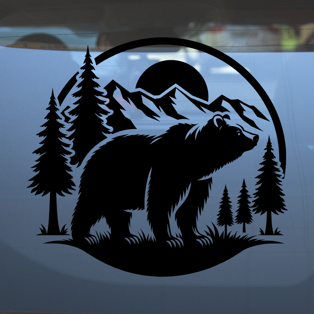 Majestic Mountain Bear – Vinyl Decal – Car Decal, Truck Decal, Van Decal & More!