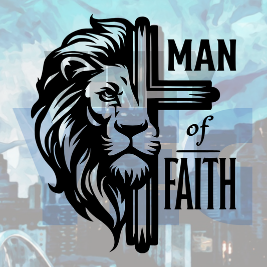 Man of Faith – Vinyl Decal – Car Decal, Truck Decal, Van Decal & More!