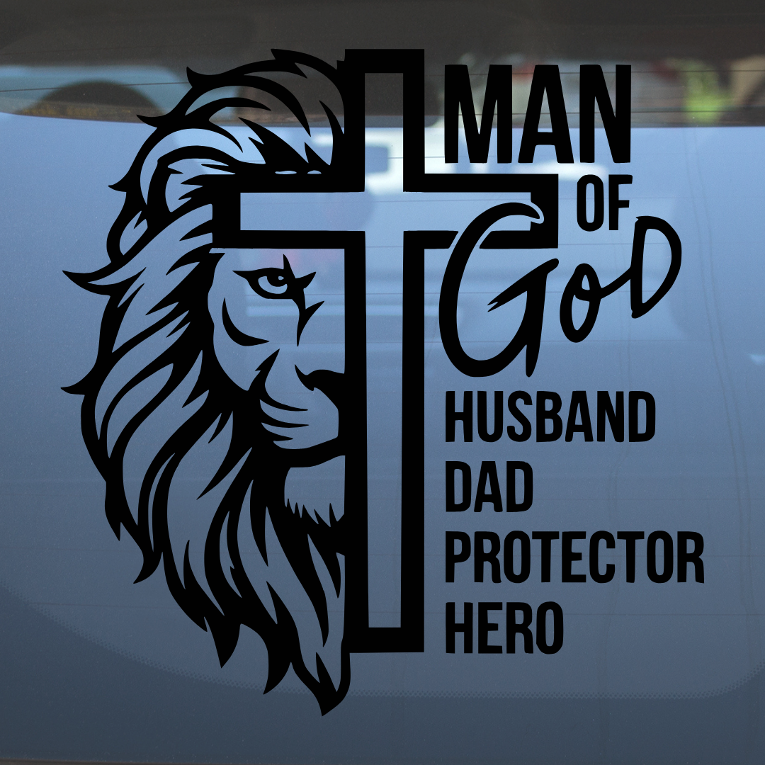 Man of God – Vinyl Decal – Car Decal, Truck Decal, Van Decal & More!