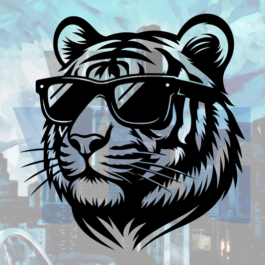 Cool Tiger – Vinyl Decal – Car Decal, Truck Decal, Van Decal & More!