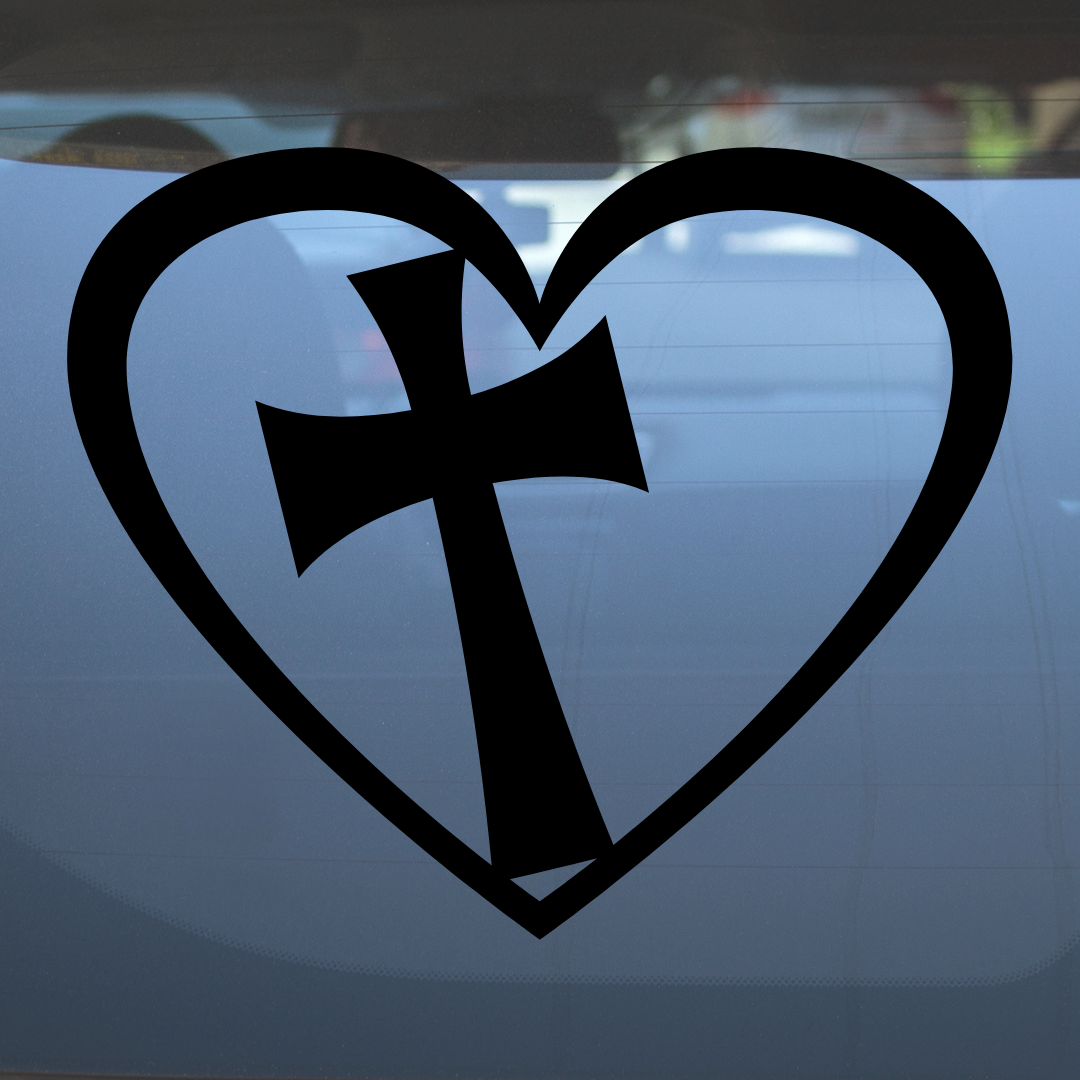 Faith in Heart Vinyl Decal – Vinyl Decal – Car Decal, Truck Decal, Van Decal & More!