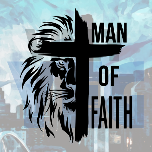 Man of Faith Cross – Vinyl Decal – Car Decal, Truck Decal, Van Decal & More!